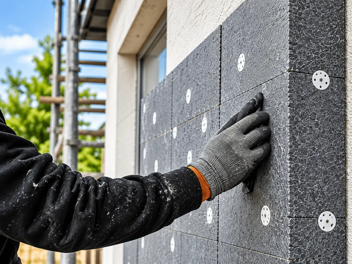 External wall insulation being installed